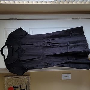 Hell Bunny black dress with sweetheart neckline and skulls